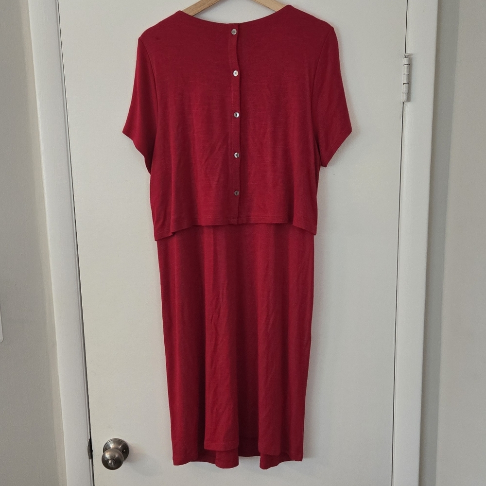J. Jill pink double layer button back knit dress - Picture 3 of 5